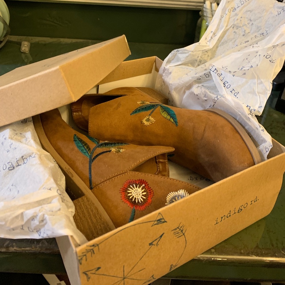 Tan booties